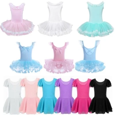 Kids Girls Ballet Dance Tutu Dress Leotard Skirt Ballerina Performance Dancewear - Image 1 of 4