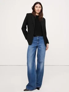 Blazer BANANA REPUBLIC slim lana italiana nuovo con etichetta - taglia 6 nero #444943 - Foto 1 di 8