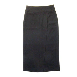 NWT Vince Faux Wrap Midi in Black Crepe Straight Skirt 0 $275 - Picture 1 of 7
