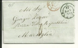 ITALY 1848 LIVORNIO TO MARSAGLIA LETTER (P773) - Picture 1 of 1