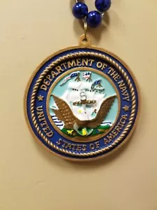 Mardi Gras Navy bead necklace, United States Navy beads, Mardi Gras necklace - Picture 1 of 3
