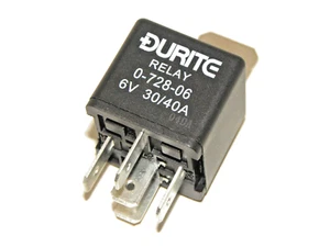 Relé de cambio de cambio Durite 0-728-06 de propósito general 28RA tipo 6 voltios 40 amperios 5 pines - Imagen 1 de 5