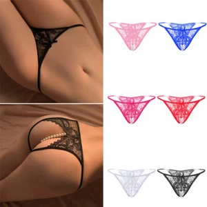 ✹Damen Offener Schritt Transparenter Tanga T-Höschen G-String Unterwäsche C8 - Bild 1 von 22