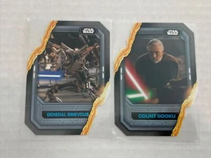 2023 Topps Star Wars Flagship Lightsaber Die Cut Dooku & Grievous 2 Card Lot - Bild 1 von 6