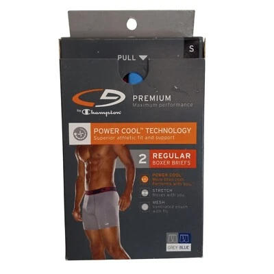 Paquete de 2 calzoncillos boxer Champion S Power Cool para hombre azul ajuste premium malla elástica NUEVO Foto 1 de 4