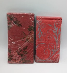 VTG Holiday Napkins *New Old Stock* Creative Converting & Unmarked Red Designs - Picture 1 of 5