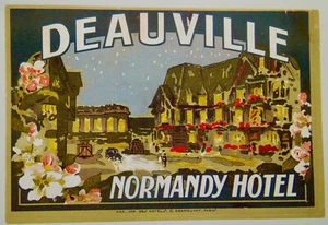 NORMANDY HOTEL DEAUVILLE FRANCE - VINTAGE TRAVEL LUGGAGE LABEL STICKER - Picture 1 of 1