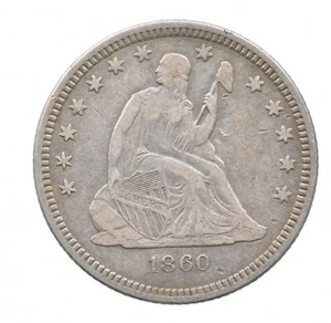 1860-O Seated Liberty Quarter *4605 - Picture 1 of 3