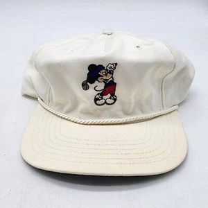 Mickey Mouse Golf Pro Mickey Disney Vintage Strapback Cap Hat White Free Shippin - Picture 1 of 7