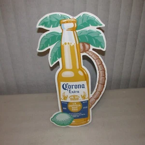 Corona Extra BEER SIGN tin palm tree bottle lime 24" RARE - Picture 1 of 9
