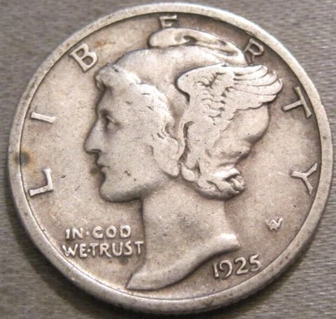 BETTER AS SHOWN - 1925 P MERCURY DIME *** 90% SILVER *** 175 Cover