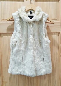 Zara Kids Outerwear Collection Girls Cream Faux Fur Vest Size XL - Picture 1 of 6