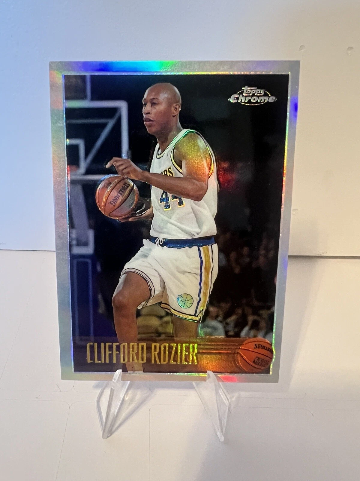 1996-97 Topps Chrome Clifford Rozier Refractor #6R Golden State Warriors - Rare