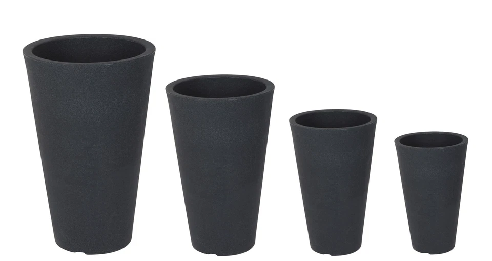 Kunststoff Pflanzsäule anthrazit - 2 Größen - Blumen Topf Pflanz Kübel konisch - Bild 1 von 1