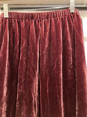 J. JILL Burgundy Crushed Velvet Elastic Waist Rayon Silk  Blend  Size 8 Petite - Image 1 of 4