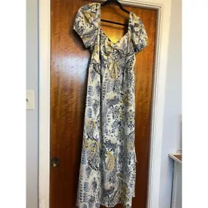 Band of the Free Women's Maxi Dress L Multicolor Paisley Floral V-Neck Summer - Picture 1 of 4