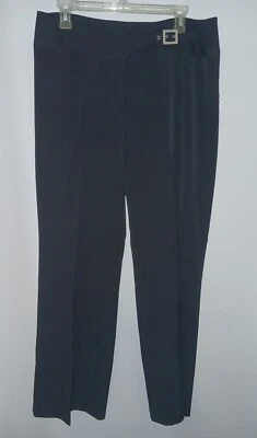 Oscar De La Renta Mujer 12 Pantalón Negro Vestido Pantalones Con Cinturón y Lazos WS-005A Foto 1 de 4