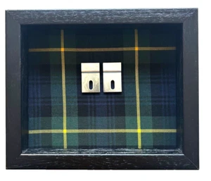 Gordon Highlanders Tartan Medal Case. Black Frame - Picture 1 of 7