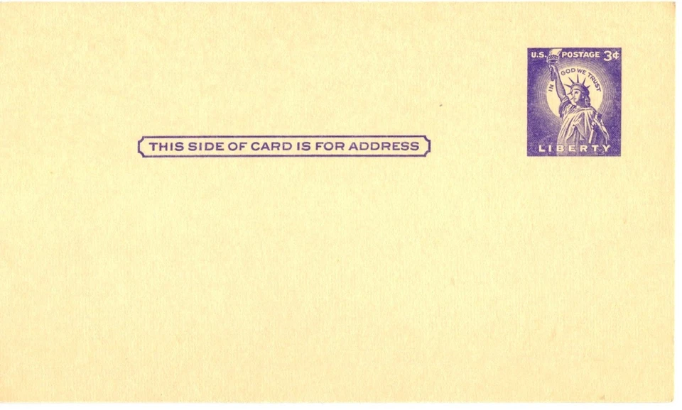 1958 Statue of Liberty 3 cent Mint Postcard Scott UX46 - Image 1 of 1