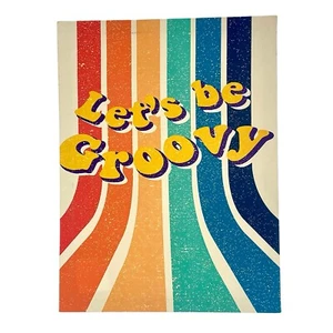 Groovy 70s Rainbow Canvas Print Wall Art Motivational Quote - 13.5”x10” Decor Un - Picture 1 of 9