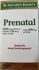 60 Your Life Prenatal Multivitamin Mineral Vitamin Nature's Bounty Supplement NE