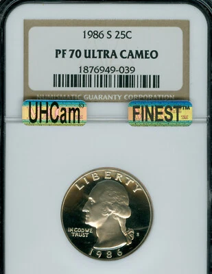 1986 S WASHINGTON QUARTER NGC PF70 UCAM MAC UHcam MAC FINEST & SPOTLESS . - Image 1 of 2