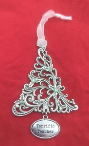 Christmas Tree Hanging Ornate Ornament Ganz Terrific Teacher Holiday Gift - Picture 1 of 6