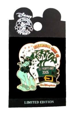 WDW🌈ST. PATRICK DAY🍀2005 EVERYTHINGS GREEN COLLECTION PLUTO PIN LE 1500 #37205 - Image 1 of 2