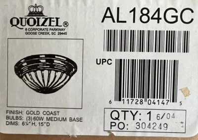 Nuevo Quoizel AL 184GC montaje empotrado 3 luces acabado Gold Coast Foto 1 de 4