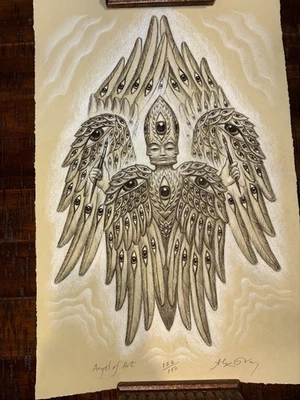 Impressão artística Alex Grey 2023 anjo da arte numerada/150 impressão psicodélica certificado de autenticidade - Imagem 1 de 4