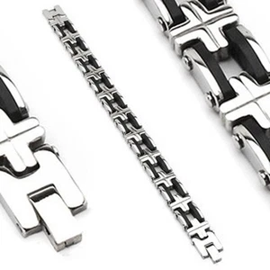 Bracelet Stainless Steel And Rubber (6668) - Picture 1 of 1
