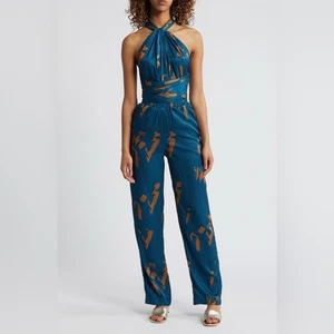 DIARRABLU Umy Abstract Print Convertible Jumpsuit Yraf Blue 19 Ways to Wear $195 - Picture 1 of 15