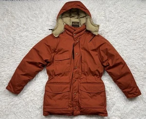 Men’s Vintage Eddie Bauer Orange Premium Quality Goose Down Parka Size Large - Picture 1 of 8