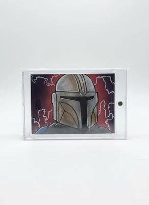 Star Wars 2023 Topps Cromo Mandaloriano Boceto 1/1 Auto Trent Westbrook Foto 1 de 2