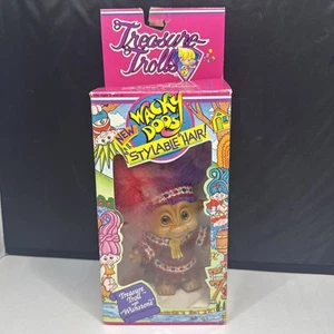 Vintage Treasure Troll Belly Button Wishstone Gem Doll Figure Ace Novelty In Box - Picture 1 of 11