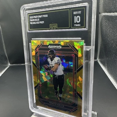 2023 Panini Prizm Draft Picks - Travis Kelce #95 Gold Ice Prizm - Image 1 of 2
