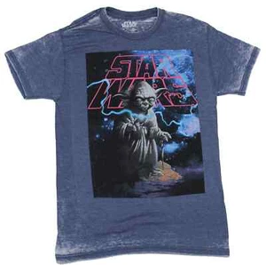 Star Wars Mens Yoda Lightning Force Semi-Burnout Shirt New L - Picture 1 of 3