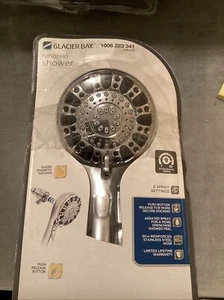 Glacier Bay Handbrause Druckauslöser 6 Funktionen Wandmontage verchromt - Bild 1 von 2