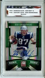 2010 Donruss Elite #103 Rob Gronkowski Rookie Autograph AGC 10 Gem Mint 74/299 - Picture 1 of 2