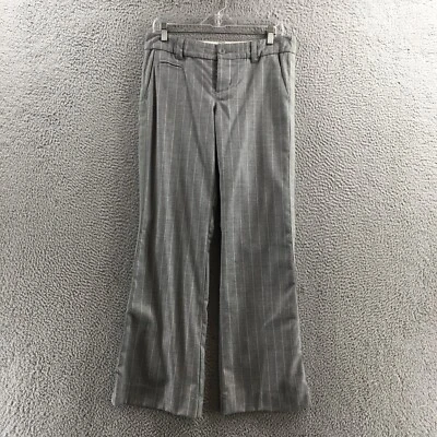 Pantalones de vestir American Eagle para mujer 8 (actual 32X31) grises botones a rayas bajos Foto 1 de 4