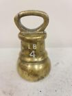 Single Vintage Imperial Brass Bell Weights 4lb For Balanced Scales Kitchen Decor
