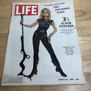 VTG 1968 Life Magazine Jane Fonda JFK Kennedys Classic Ads Tobacco Cars - Picture 1 of 17