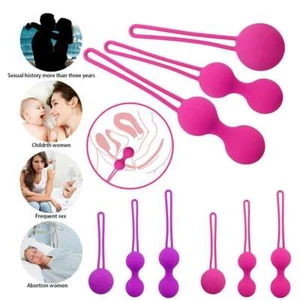 3Pcs Female Kegel Balls Weighted Exerciser Set Silicone Ben Wa Beads Beginner US - Picture 1 of 19