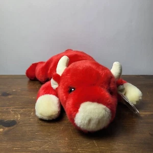 Ty Beanie Buddies "SNORT" 1998 BNWT Vintage Retired Red Bull Collectable UK - Picture 1 of 11