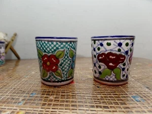 Talavera Mexico Vintage Tea Light Candle Holders - Picture 1 of 8