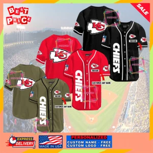 Individuelles personalisiertes City Chiefs Football Baseball Trikot schwarz rot oliv - Bild 1 von 12