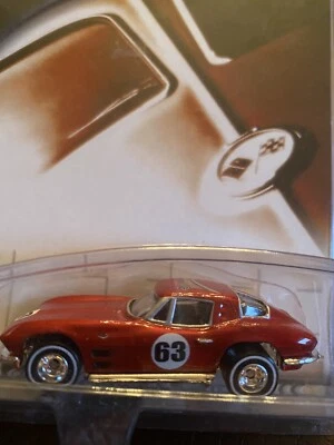 Hot Wheels Auto Milestones red 1963 Corvette Split Window w Real Riders NIP - Image 1 of 4