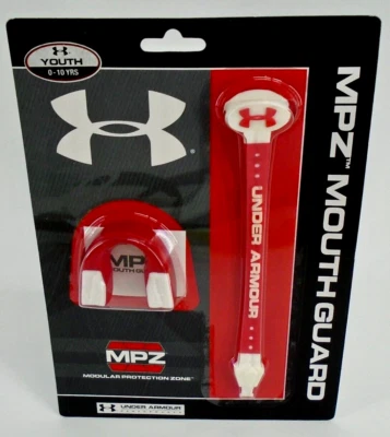 Under Armour Mouthguard Youth Helmet Clip System Red/White - Image 1 of 4