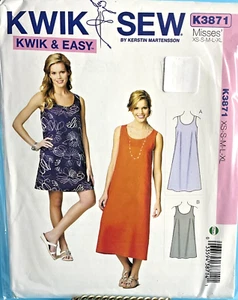 Kwik Sew Pattern 3871 Misses Sz. Xs-XL A-Line Dresses Kwik Easy - Picture 1 of 5