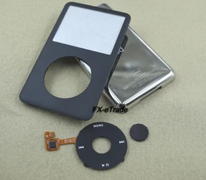 Full Black Faceplate Housing Case Clickwheel Button for iPod 7th Classic 160GB - Afbeelding 1 van 2